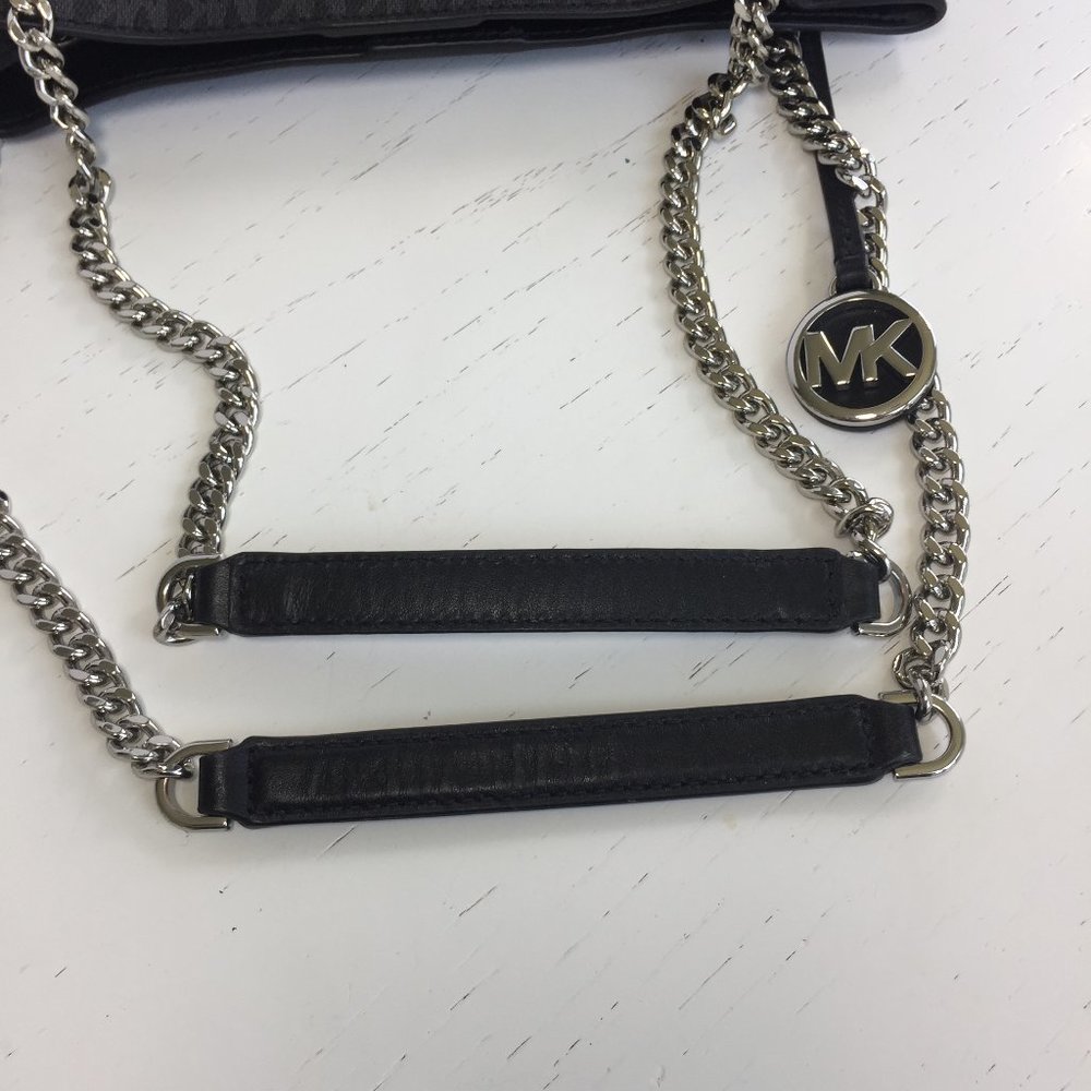 Micheal Kors Black Shoulder Bag with Chain Straps - Picture 12 of 13
